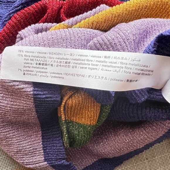 ZARA brand BNWT Long Sleeved top Multicolour Striped shirt w/ metallized fiber S - Picture 4 of 8